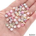 Kleurrijke 6x3mm natuurlijke schelpkralen met parelmoerglans voor handgemaakte sieraden - Platte Ronde Kraal / 6x3mm (10 stuks/verpakking) / Willekeurig Gemengde Kleuren