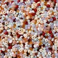 Mix of colorful glass seed beads including pearl, transparent, and matte finishes for DIY - 28# Shoushan Stone Theme / 20g/Pack (Mixed Seed and Bugle Beads) / Shoushan Stone Tone (Mixed)