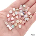 7mm iriserende bloemkralen in pastelkleuren voor handgemaakte DIY-sieraden - Pruim Vorm / 7mm (10 stuks/verpakking) / Willekeurig Gemengde Kleuren
