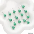 Green enamel bell pendant charm for DIY jewelry making 9x15mm alloy metal craft - Green Pendant (#48) / 1 Piece/Pack (9x15mm)