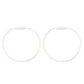 Set of two white coated stainless steel wire keychains with screw lock fasteners - Diameter 50mm (2 Pcs/Pack) / White