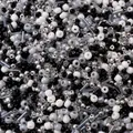 Mixed black white and silver glass seed beads for DIY jewelry and crafts making - 30# Snowy Night Sand / 20g/Pack (Mixed Seed and Bugle Beads) / Black and White Series