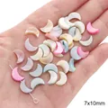 7x10mm Halve maan natuurlijke schelpkralen voor DIY sieraden in diverse macaron kleuren - Maanstijl / 7x10mm (10 stuks/verpakking) / Willekeurig Gemengde Kleuren