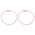 Pink coated steel wire keychains with threaded screw lock for DIY crafts and luggage tags - Diameter 50mm (2 Pcs/Pack) / Pink