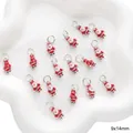 Mini red and white Santa Claus charms for DIY jewelry making, size 9x14mm in enamel finish - Santa Claus Red (#58) / 1 Piece/Pack (9x14mm)