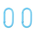Light blue oval painted aluminum carabiners for DIY bags and keychains, 2-piece set - Oval Style (FKY015-03) / 2 Pieces/Pack (25x50mm) / Blue