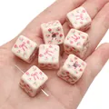Perline quadrate in acrilico con fiocchi rosa e fiori per creazione di gioielli - Cubo con Fiocco Floreale Beige