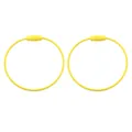 Yellow nylon coated stainless steel wire keychains with secure screw lock connectors - Yellow