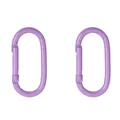 Pair of purple oval aluminum carabiners with spring gate for DIY keychains and bags - Oval Style (FKY015-03) / 2 Pieces/Pack (25x50mm) / Purple