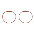 Brown paint coated steel wire key ring with screw lock clasp for DIY keychains - Coffee