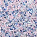 Mixed color glass seed beads in pastel blue, pink, and white for DIY jewelry making - 34# Pastel Series Seed Beads / 2mm (10g/Pack Approx 700pcs) / Fresh Blue and Pink Mixed