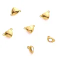 Fermoir magnétique en alliage doré en forme de cœur pour bijoux DIY et bracelets - 15x10mm (Trou 1.5mm) / Or