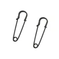 Zwei minimalistische mattschwarze Sicherheitsnadel-Anhänger aus Metall für DIY-Zubehör - 13x40mm / Schwarz (2er-Set)
