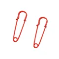 Paar leuchtend rote Sicherheitsnadeln aus Metall für DIY-Zubehör und Modeschmuck - 13x40mm / Rot (2 Stück/Packung)