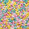 Mixed macaron color glass pony beads for DIY jewelry making in pink yellow and mint - 37# Apple Series Seed Beads / 2mm (10g/Pack Approx 700pcs) / Macaron Mixed Colors