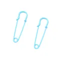 Zwei hellblaue lackierte Sicherheitsnadeln aus Metall für DIY-Schmuck und Kleidung - Blau (2 Stück/Packung)