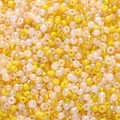Mix of 2mm glass seed beads in warm yellow, cream, and champagne colors for DIY jewelry - 38# Vibrant Series Seed Beads / 2mm (10g/Pack Approx 700pcs) / Bright Yellow and Cream Mixed