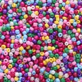 Vibrant mixed color glass beads with glossy finish for DIY jewelry and necklaces - 36# Dark Series Seed Beads / 2mm (10g/Pack Approx 700pcs) / Bright Multicolor Mixed