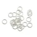 Polished silver jump rings for DIY jewelry making with open circular metal structure - 0.7x4mm Single Loop / 6 Pcs/Pack