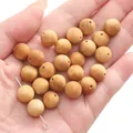 10mm natural round wood beads with center holes for handmade DIY jewelry crafts - 10mm (30 Pieces/Pack) / Thuja Wood