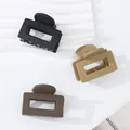 3-pack mini matte hair claws in black, beige, and coffee brown for girls and women - Black Beige Dark Coffee Mix (099)