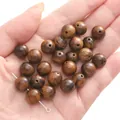 10mm wenge wood round beads with natural grain for handmade jewelry DIY bracelets - 10mm (30 Pieces/Pack) / Black Rosewood