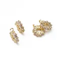 Gold plated wheel spacers with purple zircons for DIY jewelry making 4-piece set - Gold / Rhinestone Wheel Spacer (10.5x13mm, 1 Pc)