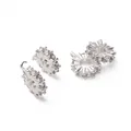 Silver-plated copper spacer beads with zircon stones for DIY jewelry making - Silver / Rhinestone Wheel Spacer (10.5x13mm, 1 Pc)