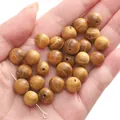 Natural light brown wood beads 10mm with visible grain for DIY jewelry making - 10mm (30 Pieces/Pack) / Golden Sandalwood