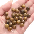 Handcrafted 10mm sandalwood loose beads with natural grain for DIY jewelry making - 10mm (30 Pieces/Pack) / Green Sandalwood