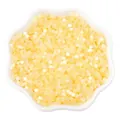 Pale yellow cat eye glass seed beads in a white petal bowl for jewelry DIY - 2.5mm, Hole approx 1mm, 450g/Pack, Approx 33000 Pieces / Light Yellow