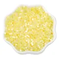 Light yellow translucent cylindrical glass beads in a ceramic bowl for DIY jewelry - 2.5mm, Hole approx 1mm, 450g/Pack, Approx 33000 Pieces / Lemon Yellow
