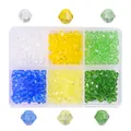 6-Fächer-Set mit 4 mm bunten Kristall-Bicone-Perlen für DIY-Schmuck und Armbänder - Stil 3 (BDH162)