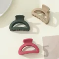 3-piece set of small matte hair claws in dark green, beige, and dusty rose colors - Dark Green Beige Dusty Rose Mix (218B)