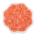 Matte grapefruit orange glass seed beads in a white bowl for DIY jewelry making - 2.5mm, Hole approx 1mm, 450g/Pack, Approx 33000 Pieces / Orange