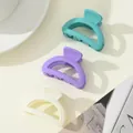 3-pack of small matte hair claw clips in mint green, lavender, and cream white colors - Mint Green Light Purple Milky White Mix (218C)