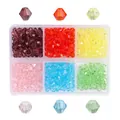 6-Fächer-Box mit 4mm bunten Kristalldiamanten für die DIY-Schmuckherstellung - Stil 4 (BDH162)