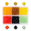 6-Fächer-Box mit 4mm Kristall-Bicone-Schliffperlen in sechs lebhaften DIY-Farben - Stil 5 (BDH162)