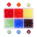 6-Fächer-Box mit bunten 4mm facettierten Kristallperlen für DIY Schmuckherstellung Sets - Stil 6 (BDH162)
