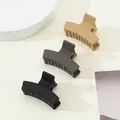 3-pack of small matte hair claws in khaki, dark grey, and black colors for girls - Khaki Dark Gray Black Mix (289)
