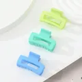 3-pack of small matte square hair clips in neon green, mint green, and light blue - Neon Green Mint Green Sky Blue Mix (236I)