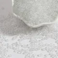 Perle di vetro trasparente per gioielli fai da te in una ciotola di ceramica bianca - 2mm 450g/Pack (circa 30000 pezzi) / Bianco Trasparente