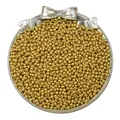 Polished metallic gold glass seed beads for DIY jewelry making in a decorative tray - Light gold