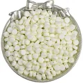 Perle tonde piatte in acrilico crema opaco 4x7mm per creazione di braccialetti e collane - 50 Pezzi/Confezione / Bianco Sporco