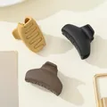 3-piece mini matte hair claw clips in beige, black, and coffee brown for women - Beige Black Dark Coffee Mix (231)