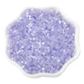 Lavender cat eye glass seed beads in a white petal ceramic plate for DIY jewelry - 2.5mm, Hole approx 1mm, 450g/Pack, Approx 33000 Pieces / Lavender