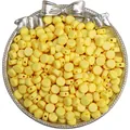 Perline acriliche gialle opache piatte e tonde per creazione di gioielli fai-da-te - 50 Pezzi/Confezione / Giallo