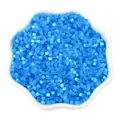 Light blue glass beads for DIY jewelry making displayed in a white floral dish - 2.5mm, Hole approx 1mm, 450g/Pack, Approx 33000 Pieces / Indigo Blue
