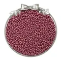Deep pink glass seed beads with pearl luster for DIY jewelry making in a silver bowl - Silver and Rose Red