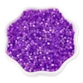 Deep purple cylindrical glass seed beads in a white petal dish for DIY jewelry making - 2.5mm, Hole approx 1mm, 450g/Pack, Approx 33000 Pieces / Deep purple
